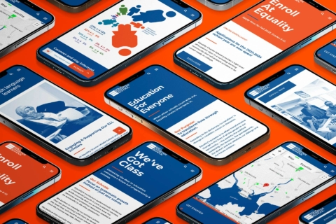 Planetfab Equality charter school website isometric