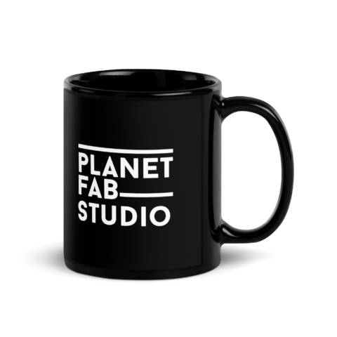 PlanetFab Black Glossy Mug