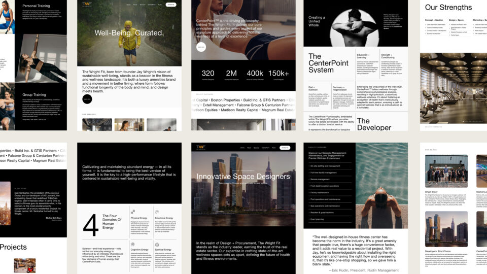 iPad tablet displaying the redesigned website for The Wright Fit fitness & wellness brand