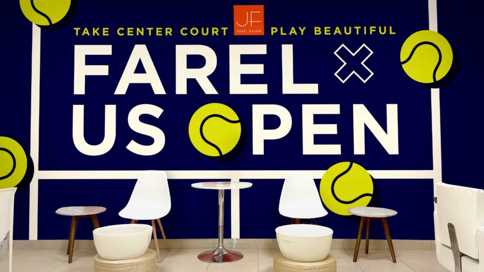 PlanetFab pop-up wall installation design for Julien Farel US Open 2025 branding campaign