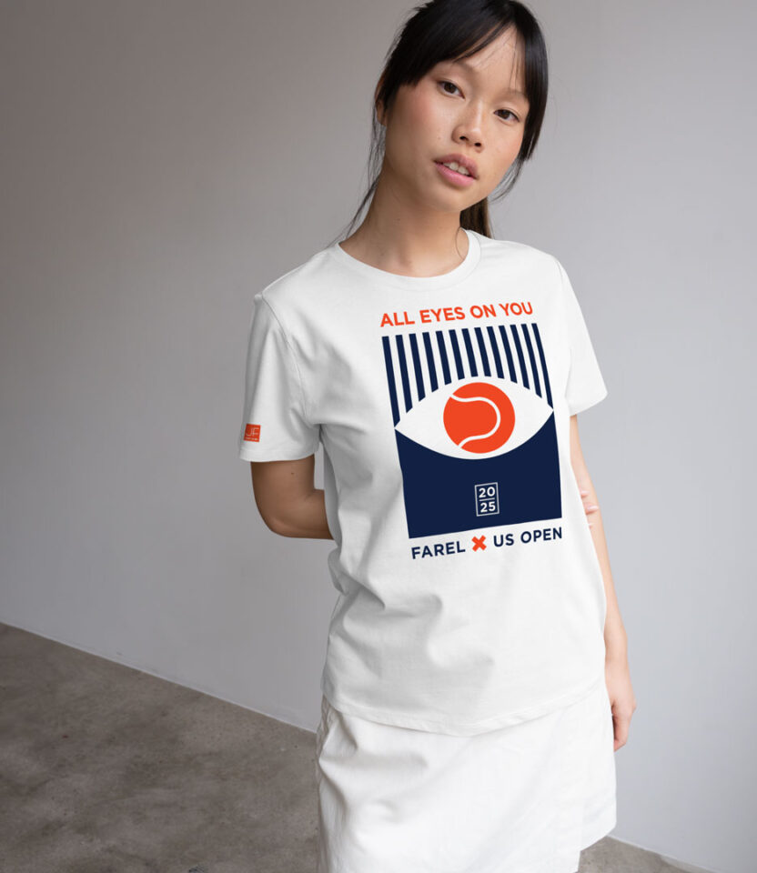 Julien Farel US Open 2025 campaign t-shirt by PlanetFab Studio