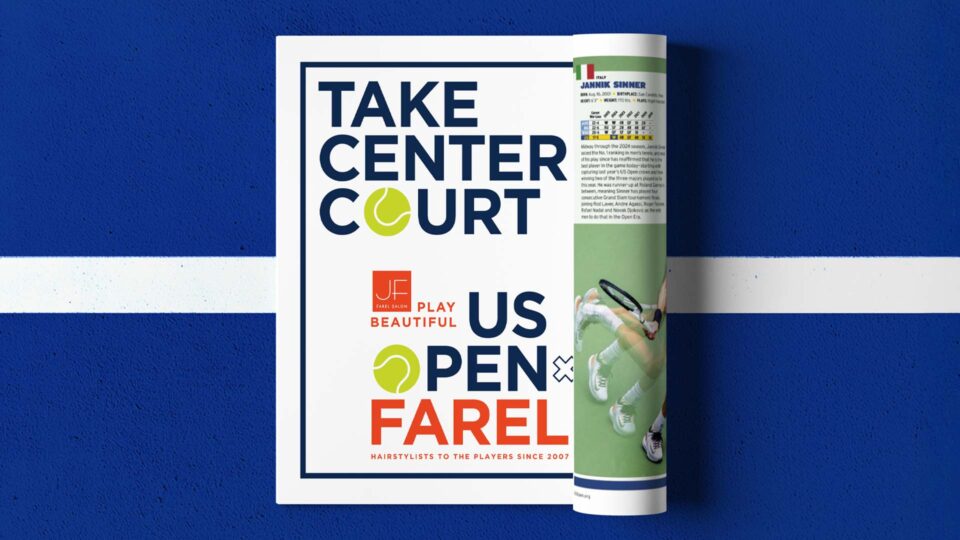 PlanetFab program ad design for Julien Farel US Open 2025 branding campaign
