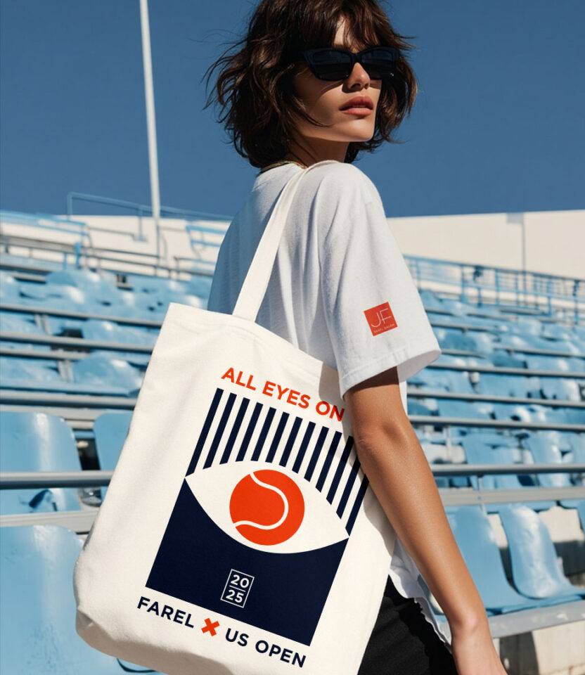 Julien Farel US Open 2025 tote bag designed by PlanetFab Studio