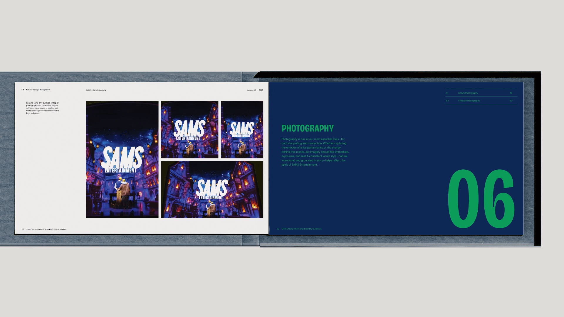 Color system of Sams Entertainment Broadway brand guidelines