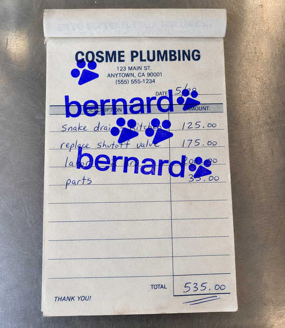 Bernard brand identity applied to field service documentation — PlanetFab
