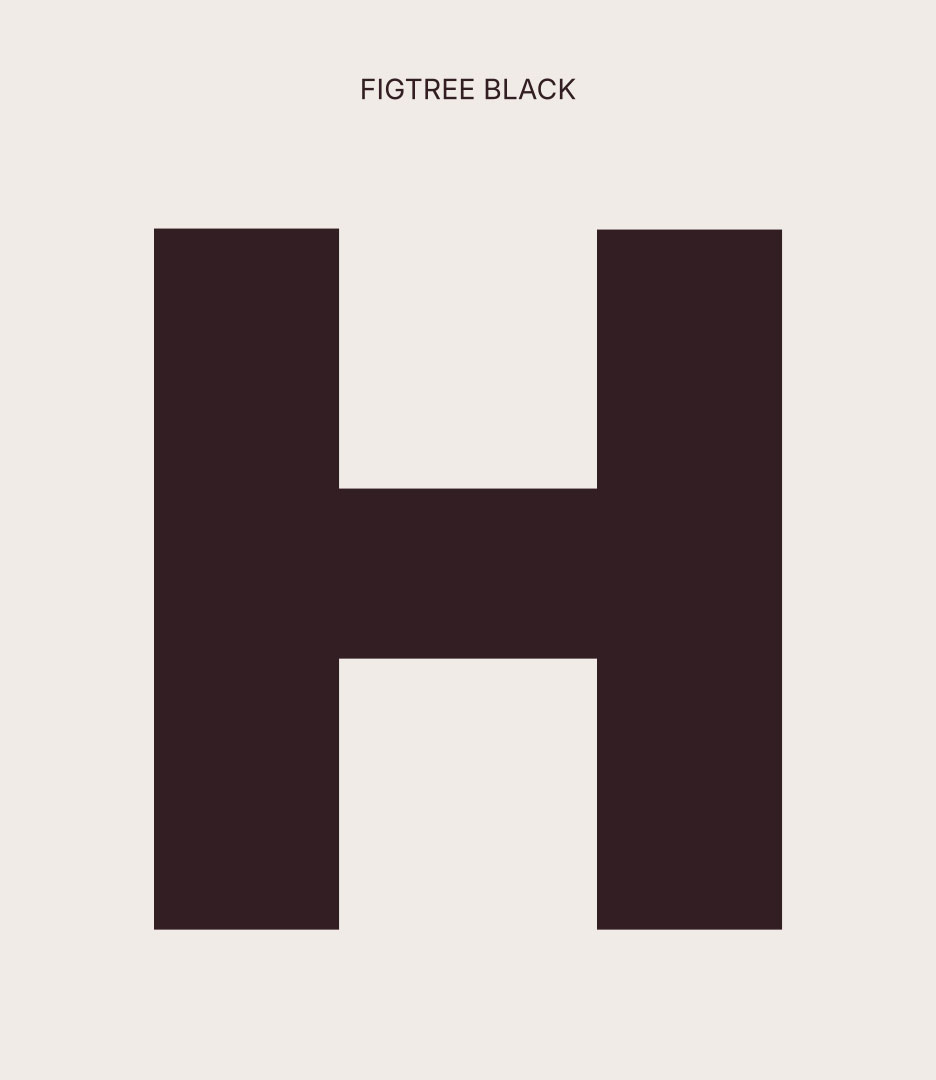 Figtree Black letterform H used in the Halcyon Theatricals brand typography system.